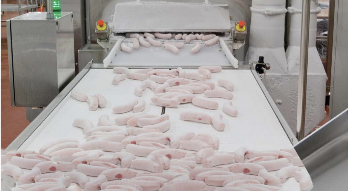 Frozen Sausage Processing Messer Impingment Freezer