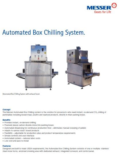 Messer's Automated Box Chilling System