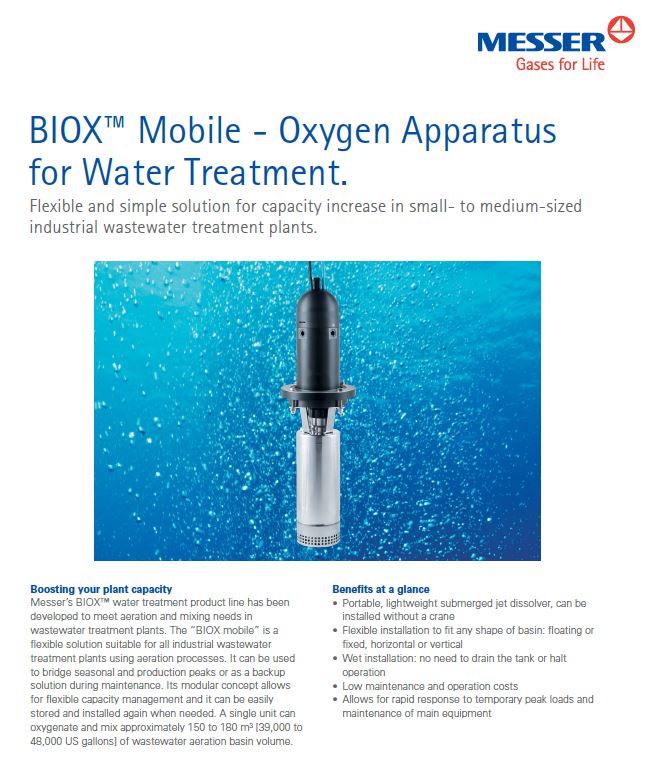 BIOX™ Mobile - Oxygen Apparatus for Water Treatment