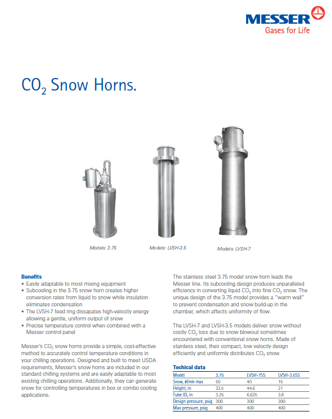 Messer CO₂ Snow Horns