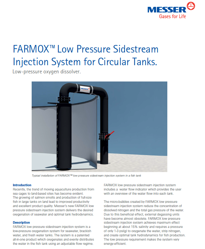 Farmox™ Low Pressure Sidestream Injection System