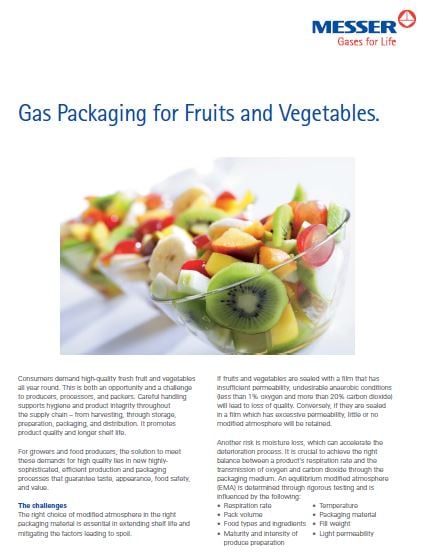 Gas Packaging for Fruits and Vegetables