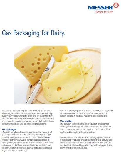 Gas Packaging for Dairy