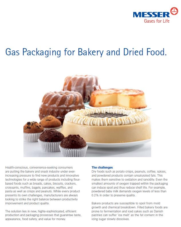 Gas Packaging for Bakery and Dried Food