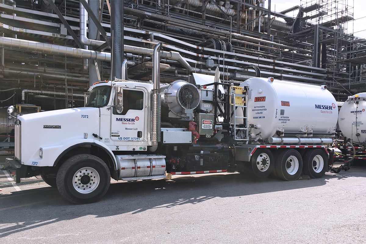 Messer nitrogen microbulk truck.