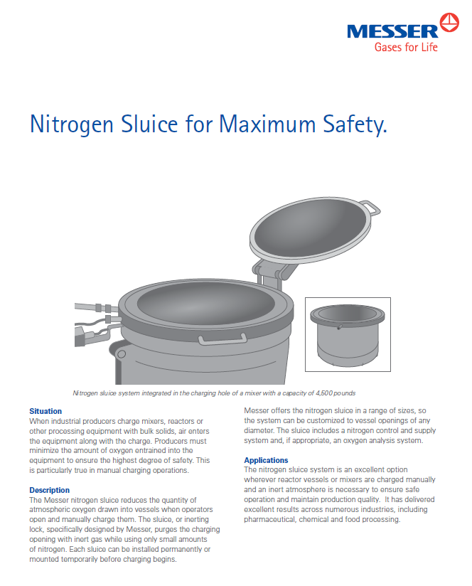 Messer's Nitrogen Sluice for Maximum Safety