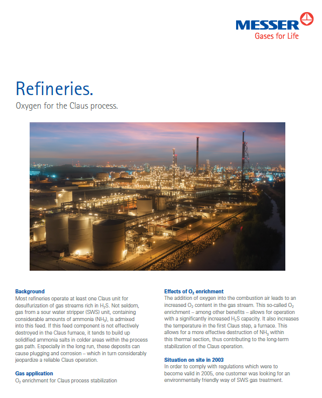 Oxygen Enrichment for Claus Process Stabilization