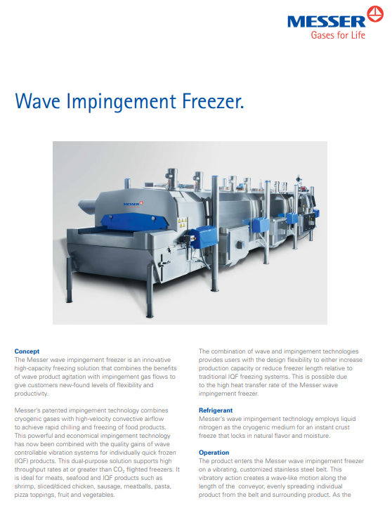 Messer’s Wave Impingement Freezer